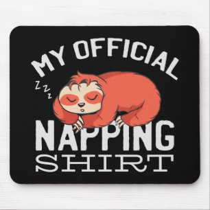 Mijn officiële dutjes-shirt luiaard muismat