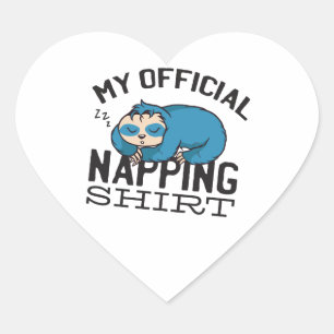 Mijn officiële dutten shirt - Luie slapende Luiaar Hart Sticker
