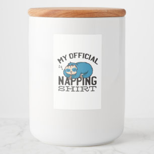 Mijn officiële dutten shirt - Luie slapende Luiaar Voedselcontainer Etiket