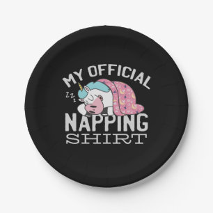 Mijn officiële shirt in de greep - luie slaapkamer papieren bordje