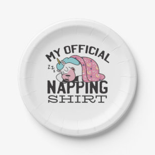 Mijn officiële shirt in de greep - luie slaapkamer papieren bordje
