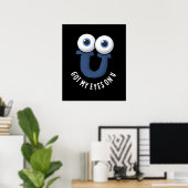 Mijn ogen op U Funny Alphabet Pun Dark BG Poster (Thuiskantoor)