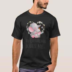 Mijn oma houdt van mij Cute Olifant Jongen Meisje T-shirt