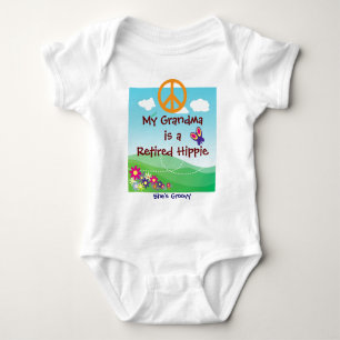 Mijn oma is een in ruste Hippie baby apparel Romper