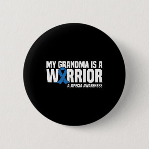 Mijn oma is een Warrior Blue Ribbon Alopecia Aware Ronde Button 5,7 Cm