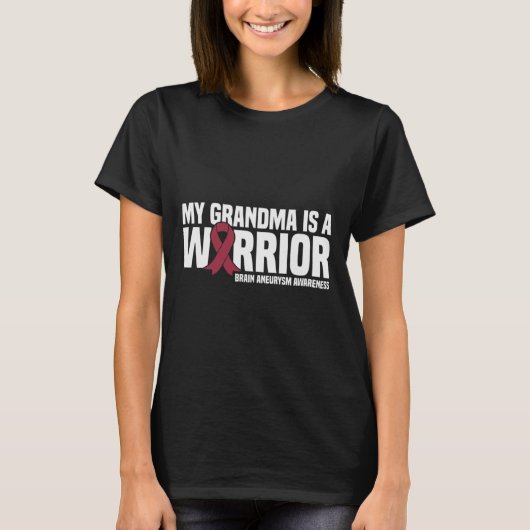 Mijn oma is een Warrior Brain Aneurysm Awareness T-shirt (Voorkant)