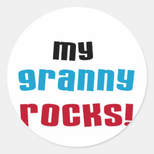 Mijn oma Rocks T shirten en geschenken Ronde Sticker