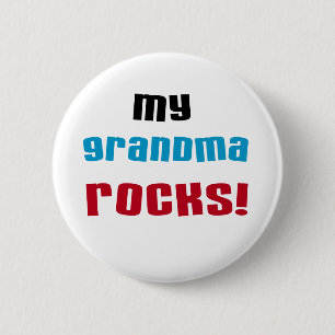 Mijn oma Rocks T-shirts en geschenken Ronde Button 5,7 Cm