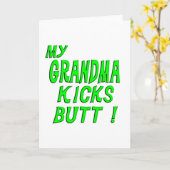 Mijn oma schopt Butt! Wenskaart Kaart (Gele Bloem)