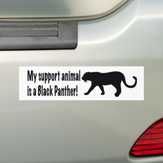 Mijn ondersteunend dier is een Black Panther Bumpersticker (Op auto)