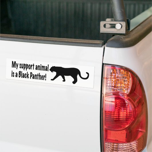 Mijn ondersteunend dier is een Black Panther Bumpersticker (Op Truck)
