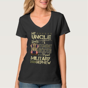 Mijn oom draagt gevechtslaarzen Trotse militaire T-shirt