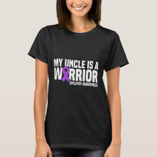 Mijn oom is een krijger Paarse Lint Epilepsie Bewu T-shirt