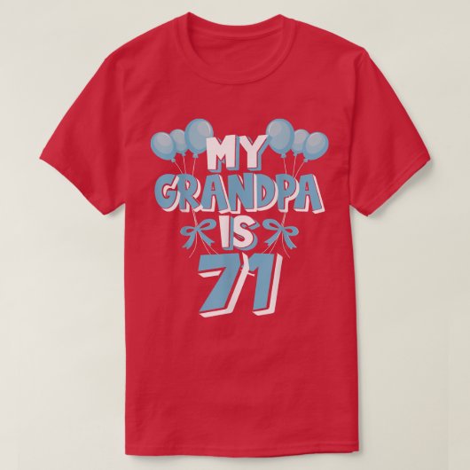 Mijn opa is 71 jaar oude opa 71-jarige verjaardag t-shirt (Design voorkant)