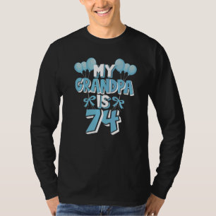 Mijn opa is 74 jaar oude opa 74e verjaardag t-shirt
