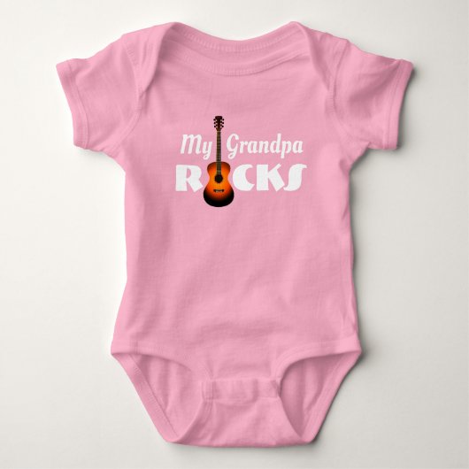 "Mijn opa Rocks!" & akoestische gitaar  Romper (Voorkant)