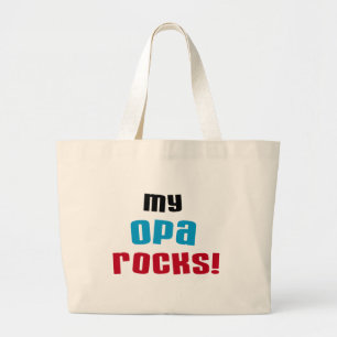 Mijn Opa Rocks T-shirts en geschenken Grote Tote Bag
