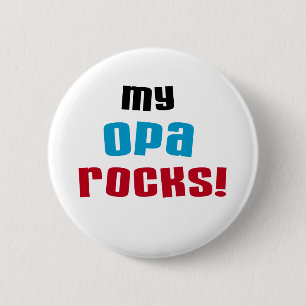 Mijn Opa Rocks T-shirts en geschenken Ronde Button 5,7 Cm