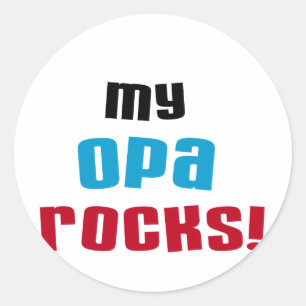 Mijn Opa Rocks T-shirts en geschenken Ronde Sticker