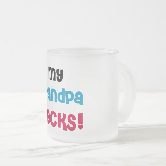 Mijn opa Rocks Tshirts en geschenken Matglas Koffiemok (Voorkant rechts)