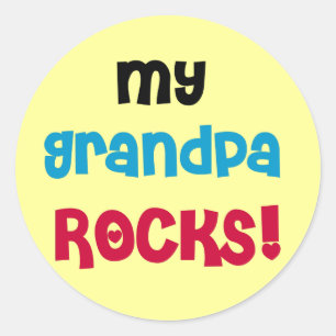 Mijn opa Rocks Tshirts en geschenken Ronde Sticker