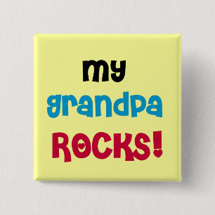 Mijn opa Rocks Tshirts en geschenken Vierkante Button 5,1 Cm