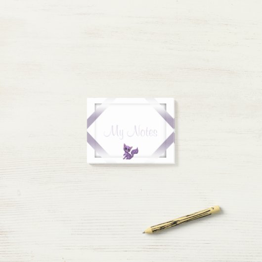 Mijn opmerkingen na het Paarse Kat Post-it® Notes (Op bureau)
