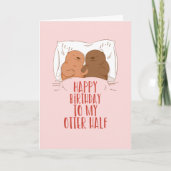 Mijn Otter Half Cute Couple Pun Funny Birthday Kaart