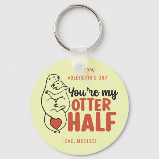 Mijn Otter Half Funny Pun Cute Valentijnsdag Sleutelhanger (Voorkant)