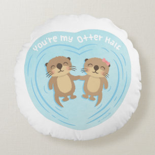 Mijn Otter Helft Stomme Liefde Humor Worp Pillow Rond Kussen