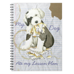 Mijn oude Engelse Sheepdog Ate mijn Lesson Plan Notitieboek