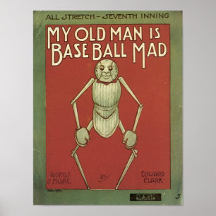 Mijn oude Man is Hoesje van honkbal. Poster
