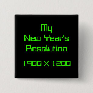 Mijn oudejaarsresolutie, 1900 x 1200 vierkante button 5,1 cm