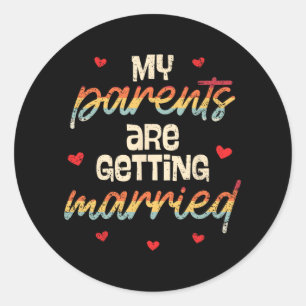 Mijn ouders gaan trouwen met het Verloving Ronde Sticker