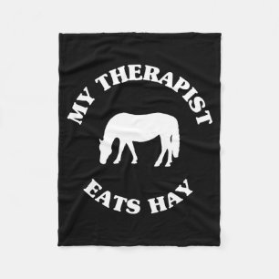 Mijn paard eet hooi Grappige paardenliefhebber gez Fleece Deken