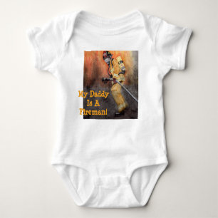 Mijn papa is een brandweerman biologische Baby one Romper