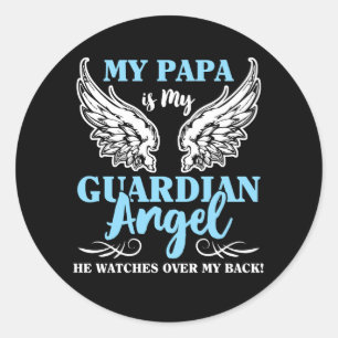Mijn Papa is Mijn Guardian Angel Ronde Sticker