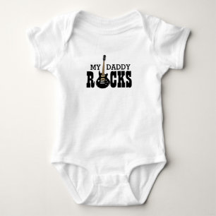 "Mijn papa Rocks!" met elektrische gitaar Baby Bod Romper