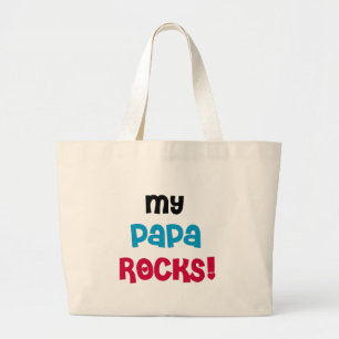 Mijn Papa Rocks Tshirts en geschenken Grote Tote Bag