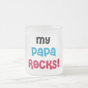 Mijn Papa Rocks Tshirts en geschenken Matglas Koffiemok