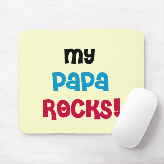 Mijn Papa Rocks Tshirts en geschenken Muismat (Met muis)