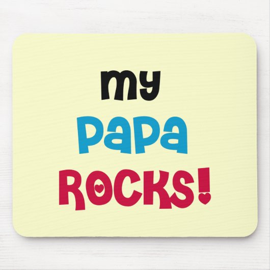 Mijn Papa Rocks Tshirts en geschenken Muismat (Voorkant)