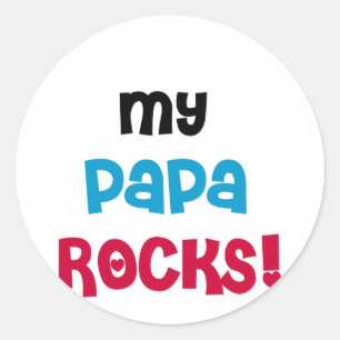 Mijn Papa Rocks Tshirts en geschenken Ronde Sticker