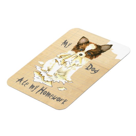 Mijn Papillon Ate mijn thuiswerk Magneet (Linkerzijde)
