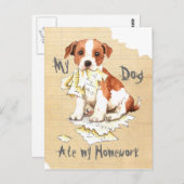 Mijn Parson Russell Terrier Ate Mijn thuiswerk Briefkaart (Voorkant / Achterkant)