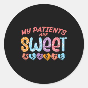 Mijn patiënten Lief Harten Valentijnsdag Verpleegs Ronde Sticker