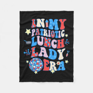 Mijn Patriottische Lunch Lady Era Happy 4th van ju Fleece Deken