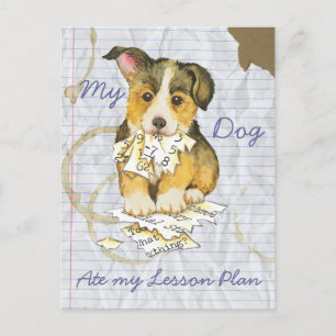 Mijn Pembroke Welsh Corgi Ate mijn Lesson Plan Briefkaart