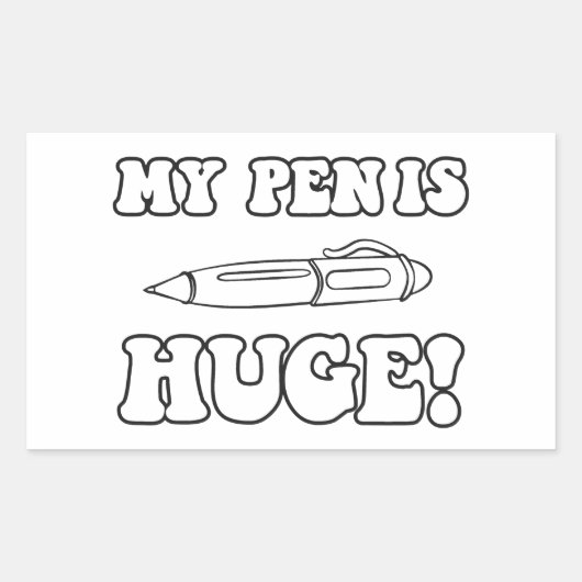 Mijn pen is enorm rechthoekige sticker (Voorkant)