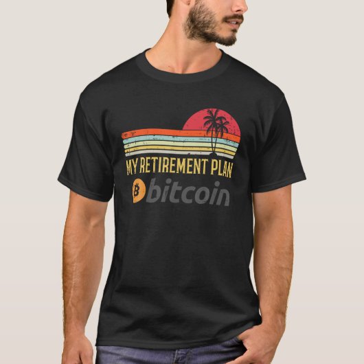 Mijn pensioenplan Bitcoin Retro BTC Crypto Crypto T-shirt (Voorkant)